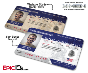 Mutant Registration Act 'X-Men' Identification Card [Photo Personalized] - Epic IDs
