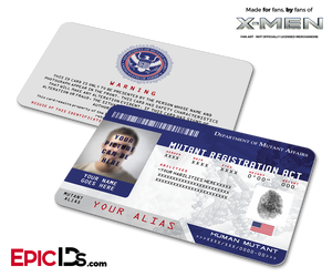 Mutant Registration Act 'X-Men' Identification Card [Photo Personalized] - Epic IDs