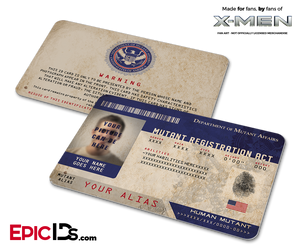 Mutant Registration Act 'X-Men' Identification Card [Photo Personalized] - Epic IDs