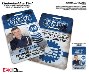 New Automotive Mechanic Cosplay ID Badge [Photo Personalized] - Epic IDs