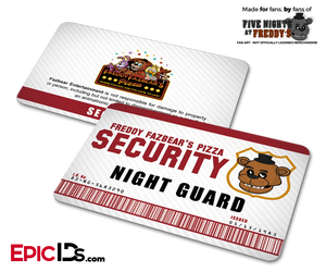 Night Guard Freddy Fazbear's Pizza FNAF ID Badge - Standard - Epic IDs