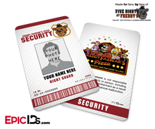 Night Guard Freddy Fazbear's Pizza FNAF ID Badge (Tall) — Photo Personalized