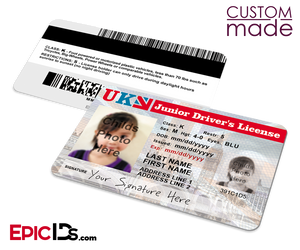 Novelty Junior Driver's License, Class: K - For Kids [Photo Personalized] - Epic IDs