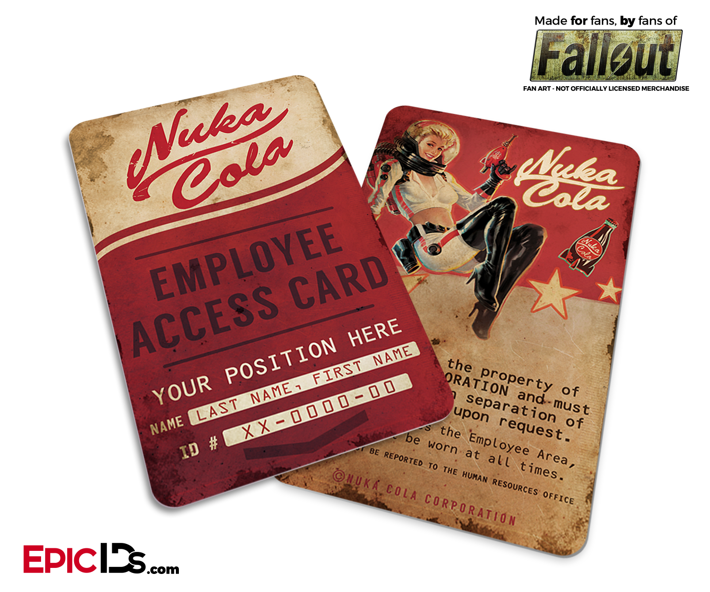 Nuka-Cola Corporation  'Fallout' Cosplay Employee ID Badge [Personalized] - Epic IDs