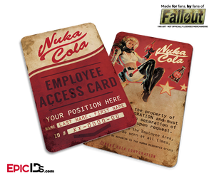 Nuka-Cola Corporation  'Fallout' Cosplay Employee ID Badge [Personalized] - Epic IDs