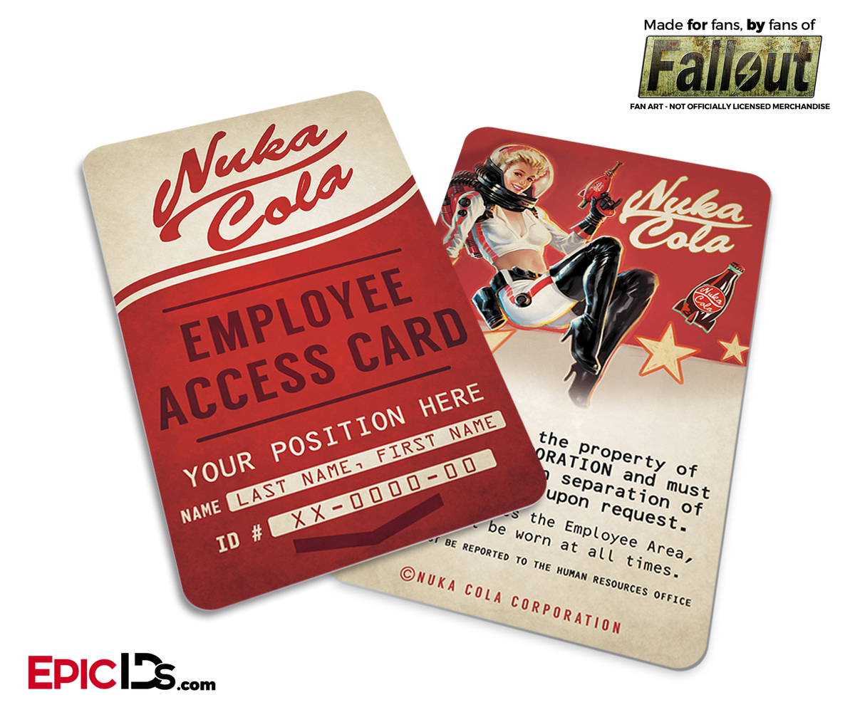 Nuka-Cola Corporation  'Fallout' Cosplay Employee ID Badge [Personalized] - Epic IDs