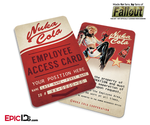 Nuka-Cola Corporation  'Fallout' Cosplay Employee ID Badge [Personalized] - Epic IDs