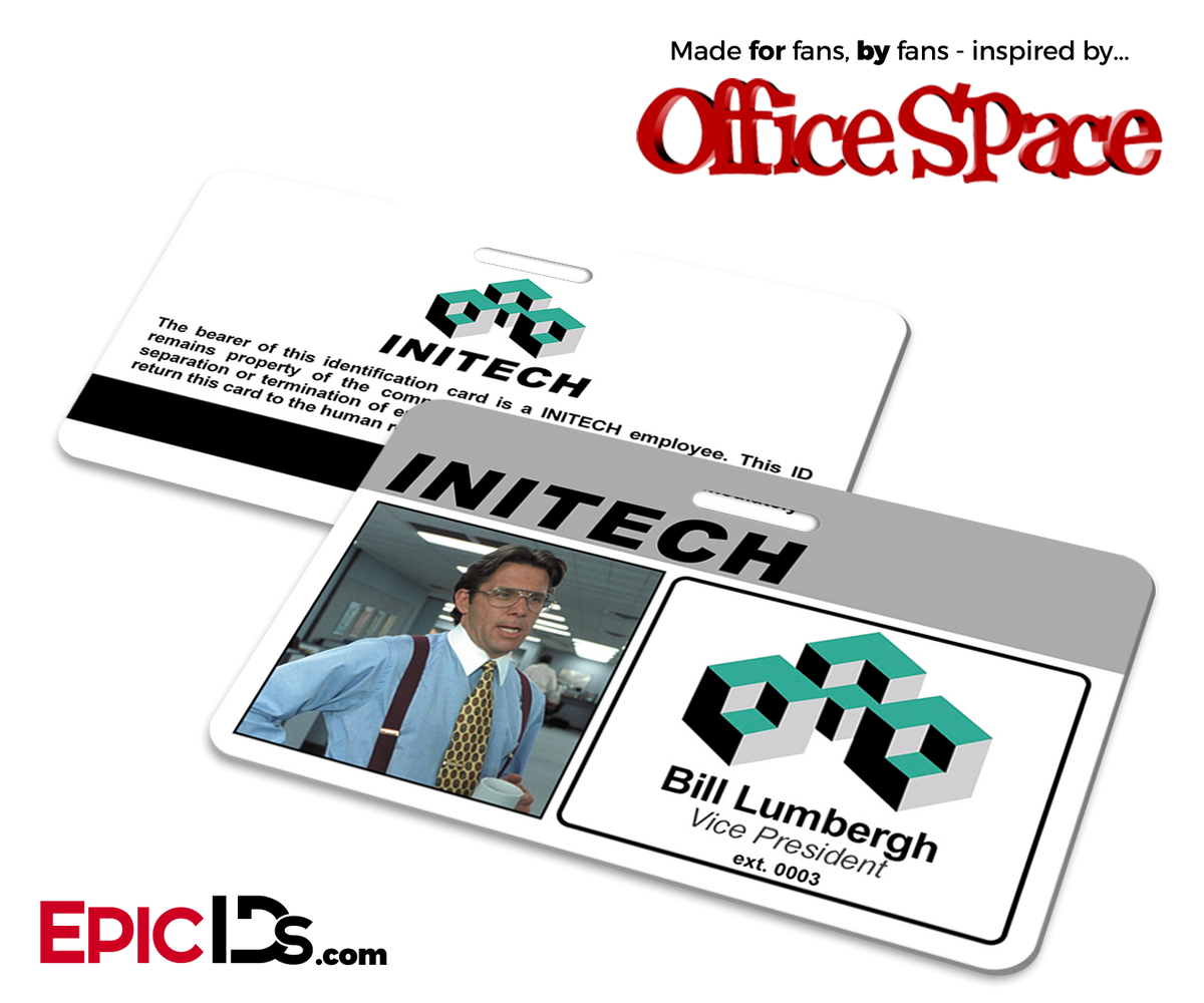 Office Space Inspired Initech Employee ID / Name Badge - Bill Lumbergh - Epic IDs