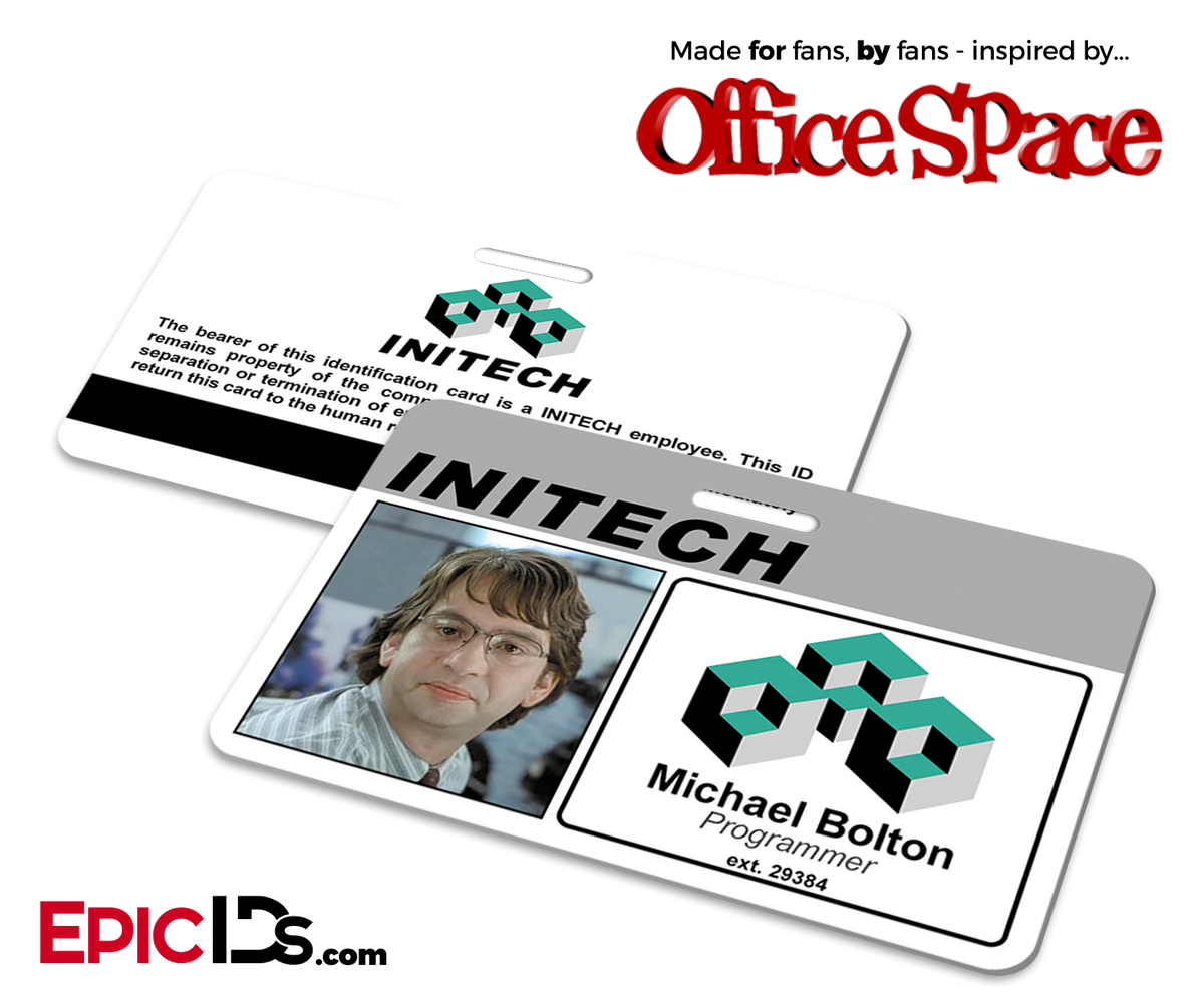 Office Space Inspired Initech Employee ID / Name Badge - Michael Bolton - Epic IDs