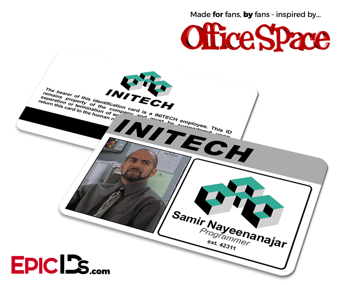 Office Space Inspired Initech Employee ID / Name Badge - Samir Nayeenanajar - Epic IDs
