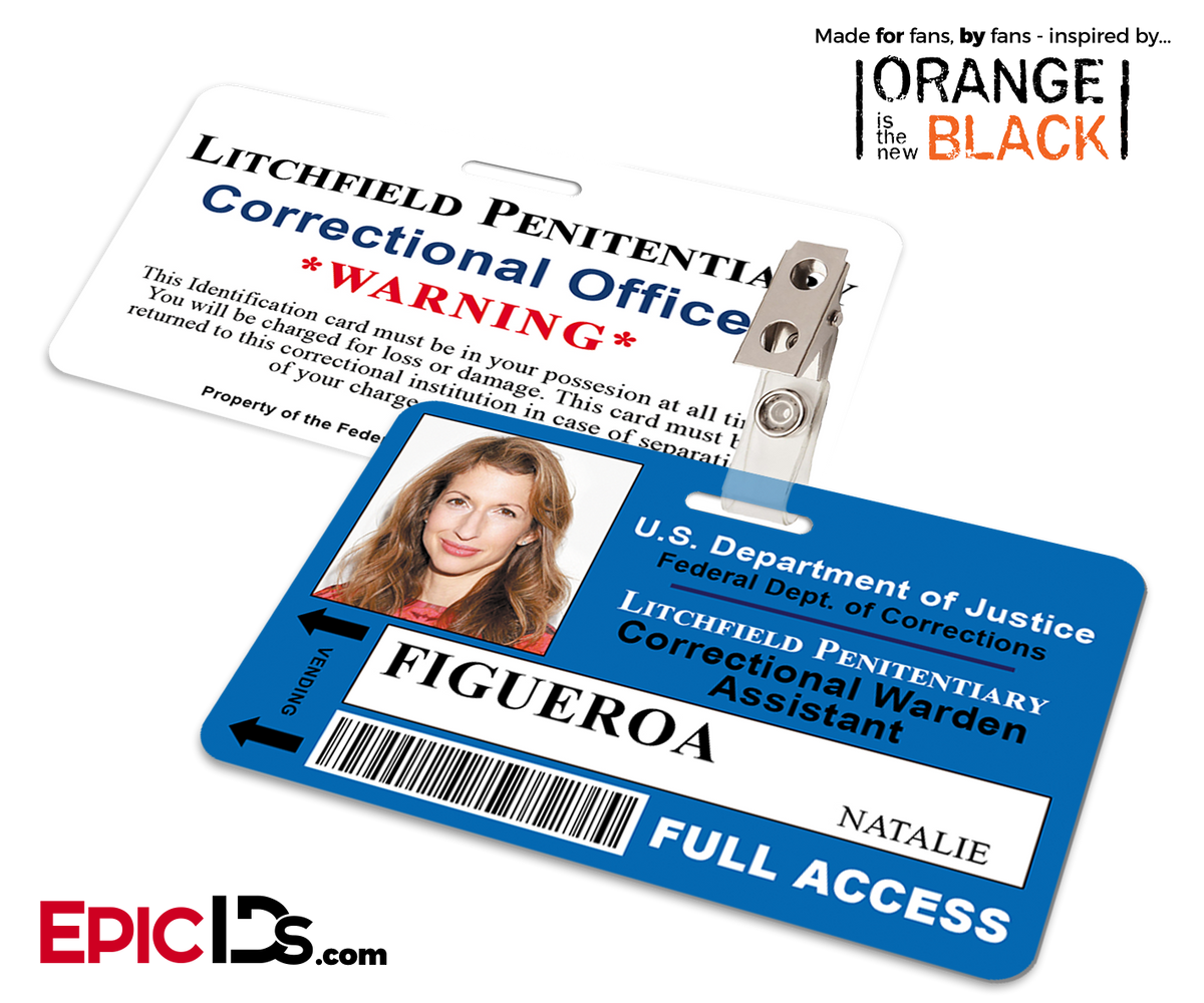 Orange is the New Black Inspired Litchfield Penitentiary Staff Wearable ID Badge - Figueroa, Natalie - Epic IDs