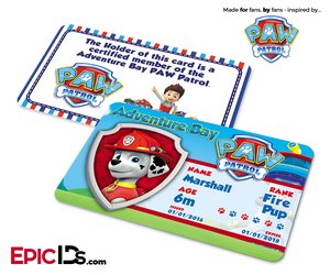 PAW Patrol Inspired Adventure Bay PAW Patrol ID Card - Marshall