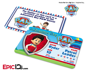 PAW Patrol Inspired Adventure Bay PAW Patrol ID Card - Ryder