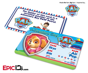 PAW Patrol Inspired Adventure Bay PAW Patrol ID Card - Skye