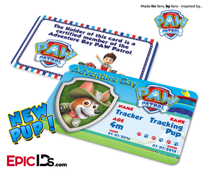 PAW Patrol Inspired Adventure Bay PAW Patrol ID Card - Tracker
