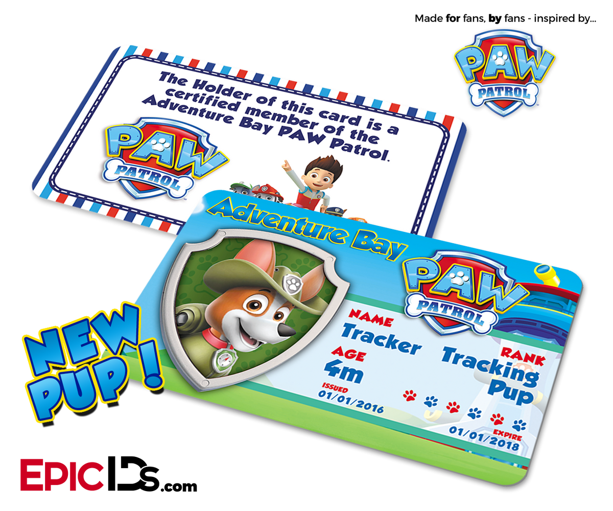 PAW Patrol Inspired Adventure Bay PAW Patrol ID Card - Tracker - Epic IDs