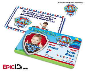 PAW Patrol Inspired Adventure Bay PAW Patrol ID Card — Photo Personalized