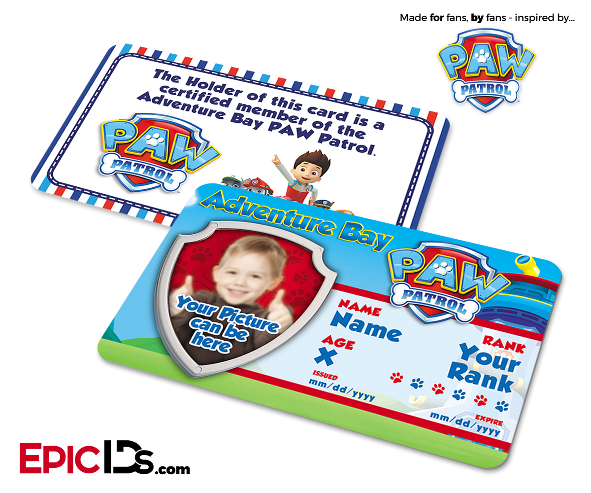 PAW Patrol Inspired Adventure Bay PAW Patrol ID Card [Photo Personalized] - Epic IDs