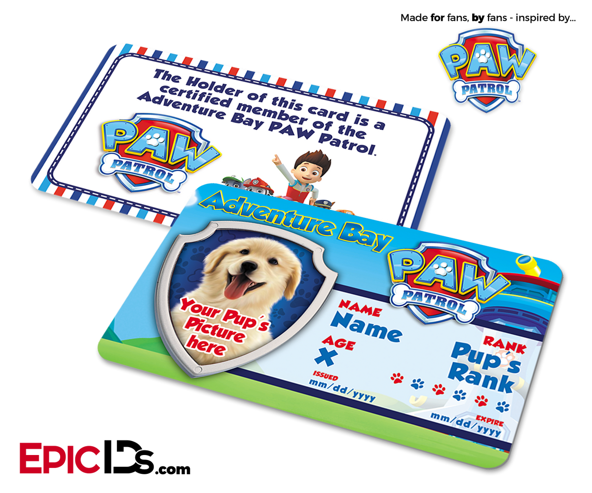 PAW Patrol Inspired Adventure Bay PAW Patrol ID Card [Photo Personalized] - Epic IDs