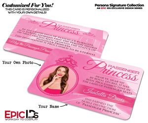 Passenger Princess Novelty ID Card — Photo Personalized