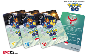 Pokemon GO Inspired Team Mystic, Valor or Instinct Trainer ID Card - Epic IDs