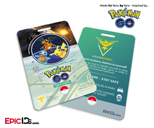 Pokemon GO Inspired Team Mystic, Valor or Instinct Trainer ID Card - Epic IDs