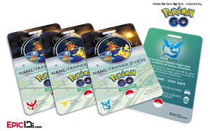 Pokemon GO Inspired Team Mystic, Valor or Instinct Trainer ID Card [Personalized] - Epic IDs