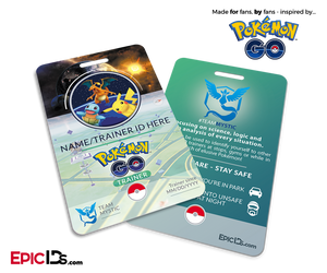 Pokemon GO Inspired Team Mystic, Valor or Instinct Trainer ID Card [Personalized] - Epic IDs