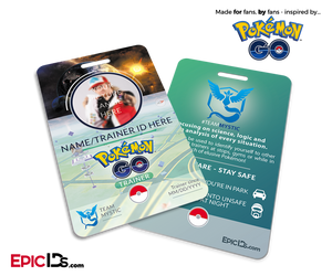 Pokemon GO Inspired Team Mystic, Valor or Instinct Trainer ID Card [Photo Personalized] - Epic IDs