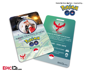 Pokemon GO Inspired Team Mystic, Valor or Instinct Trainer ID Card [Photo Personalized] - Epic IDs