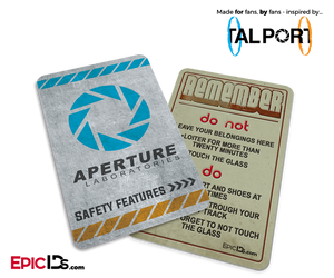 Portal Inspired Aperture Labs "Remember - Do Not - Do" Card