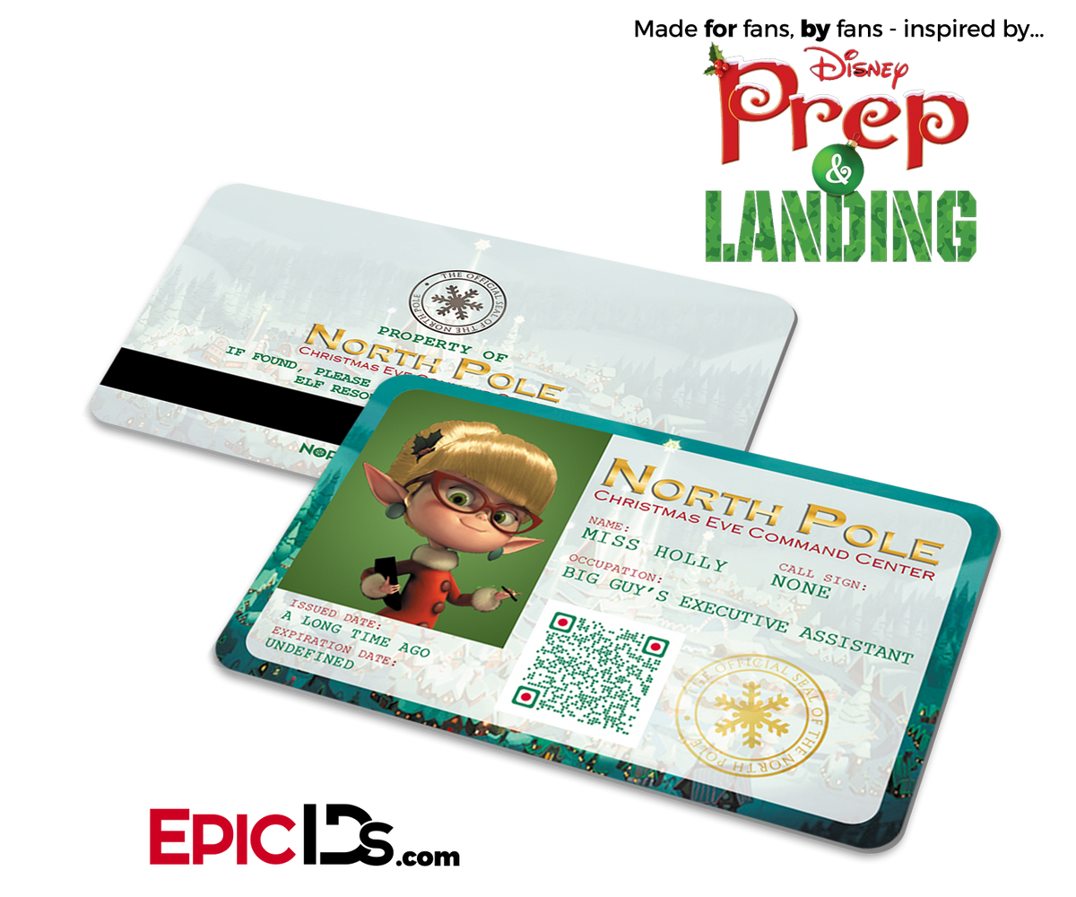 Prep and Landing Inspired &quot;Miss Holly&quot; Command Center Elf ID - Epic IDs