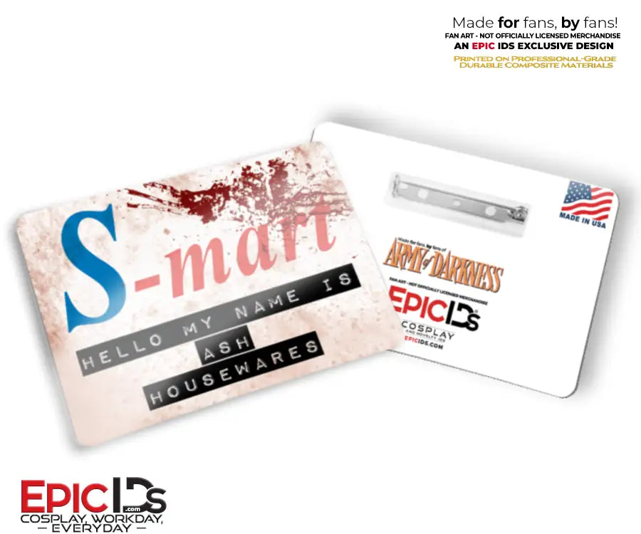 Ash Williams S-Mart Name Badge — Army of Darkness — Cosplay Prop