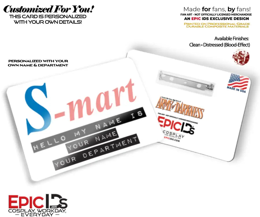 S-Mart Name Badge — Army of Darkness — Personalized