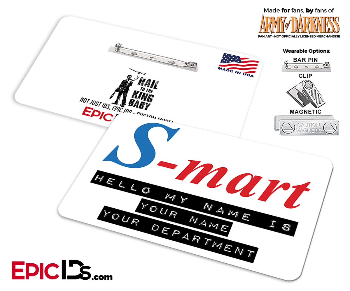 S-Mart &#39;Army of Darkness&#39; Cosplay Replica Name Badge [Personalized] - Epic IDs