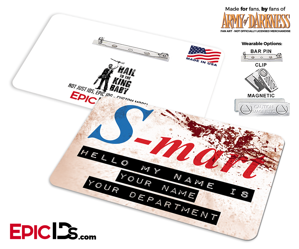 S-Mart &#39;Army of Darkness&#39; Cosplay Replica Name Badge [Personalized] - Epic IDs