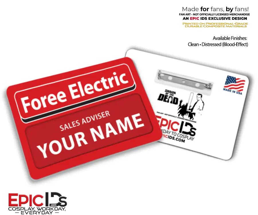 Shaun Foree Electric Name Badge – Shaun of the Dead — Personalized