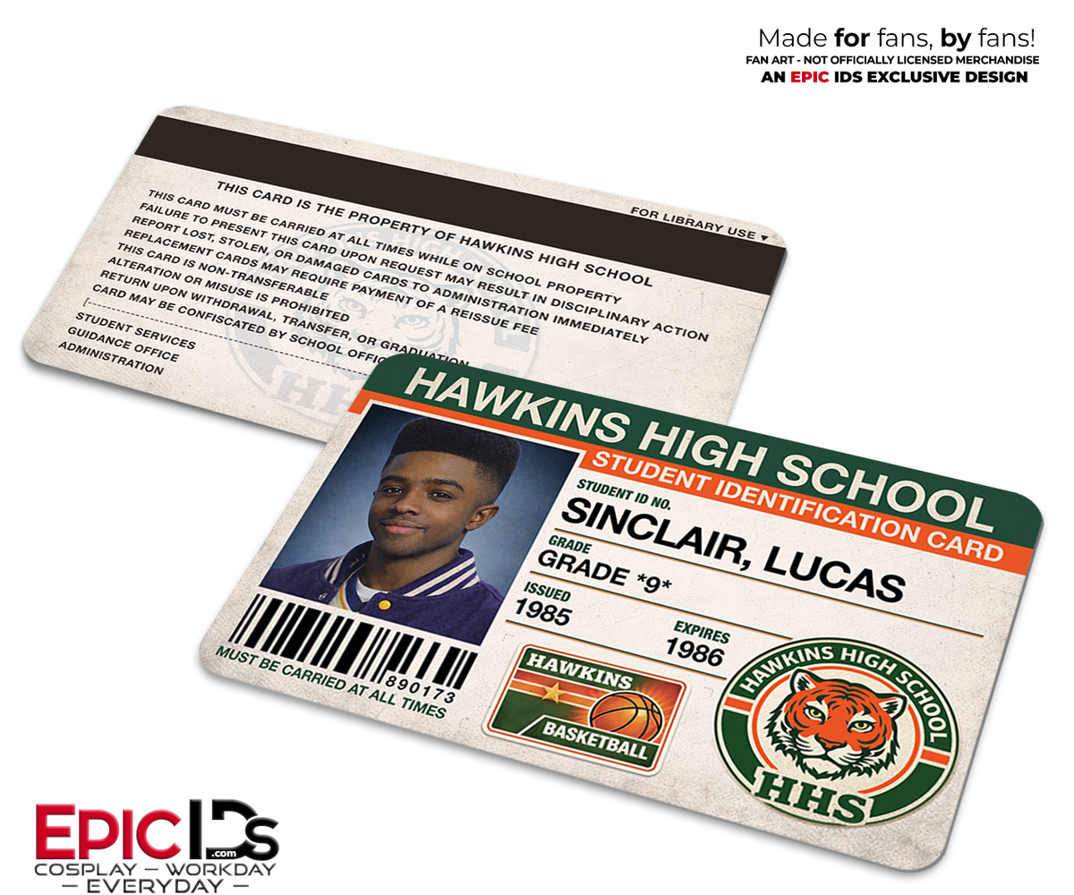 Lucas Sinclair Student ID Badge – Hawkins High School – Stranger Things (Season 4)