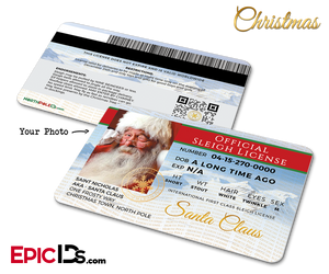 Classic Santa's Official Sleigh License — North Pole ID — Photo Personalized