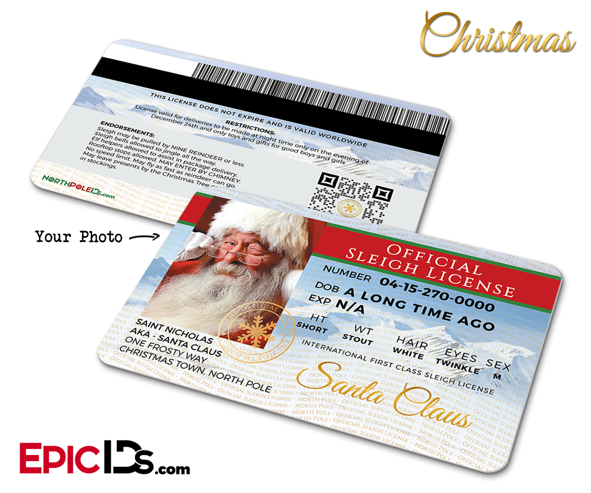 Santa Claus Official Sleigh License [Photo Personalized] - Epic IDs