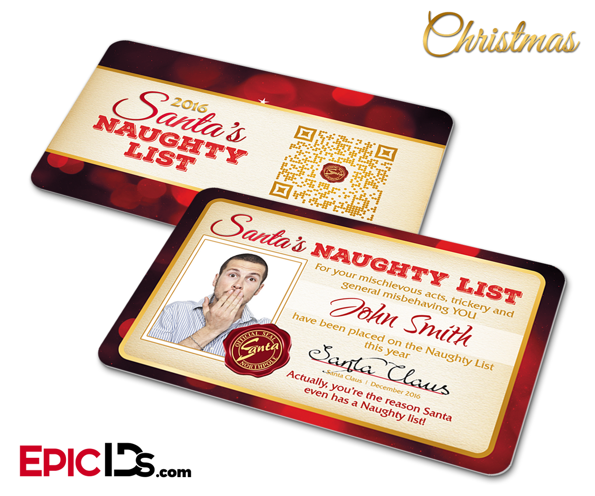 Santa&#39;s Naughty List Christmas Card [Photo Personalized] - Epic IDs