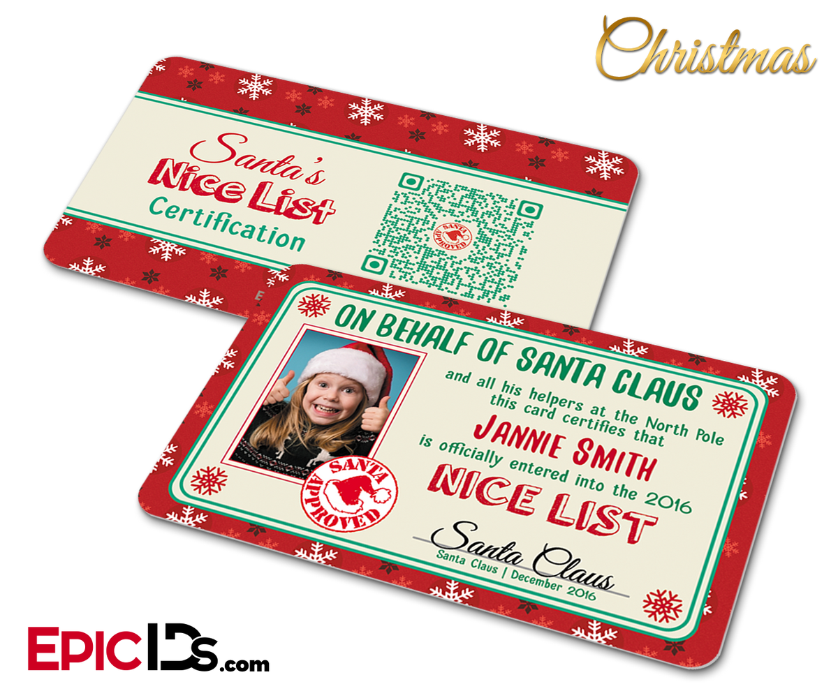 Santa&#39;s Nice List Christmas Card [Photo Personalized] - Epic IDs