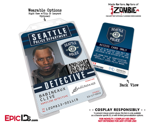 Seattle Police Department 'iZombie' Homicide Detective Cosplay Employee ID — Clive Babineaux