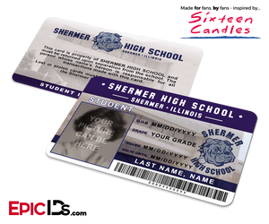 Sixteen Candles Inspired Shermer High School Student ID — Photo Personalized
