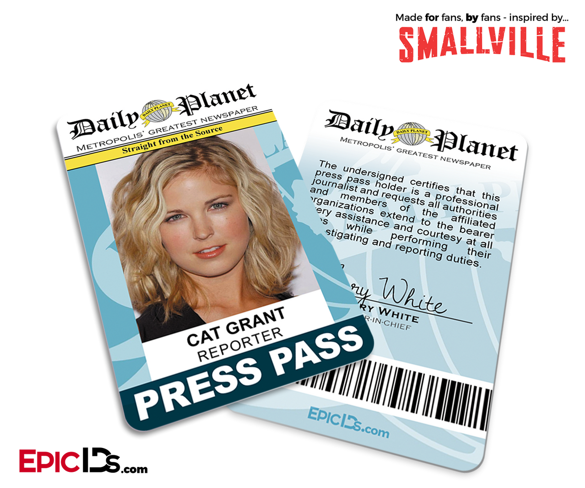 Smallville TV Series Inspired Daily Planet Press Pass - Cat Grant - Epic IDs