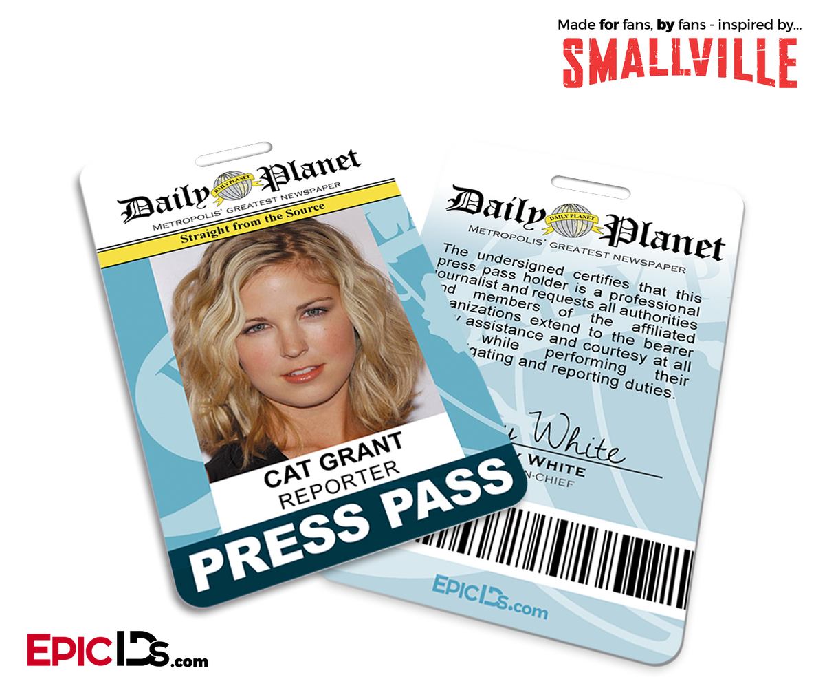 Smallville TV Series Inspired Daily Planet Press Pass - Cat Grant - Epic IDs