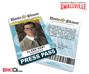 Smallville TV Series Inspired Daily Planet Press Pass — Clark Kent