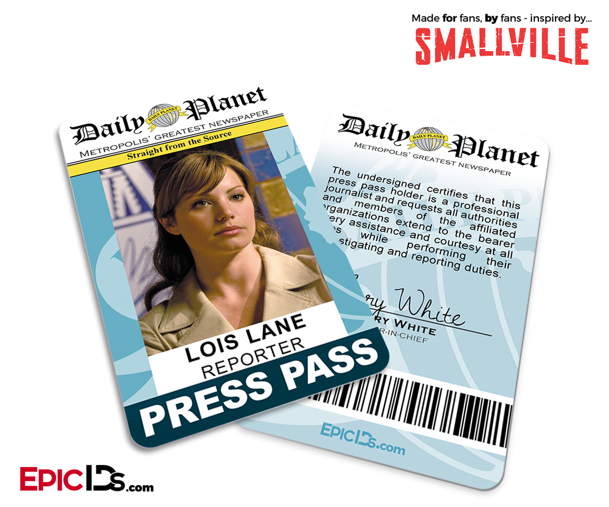 Smallville TV Series Inspired Daily Planet Press Pass - Lois Lane - Epic IDs