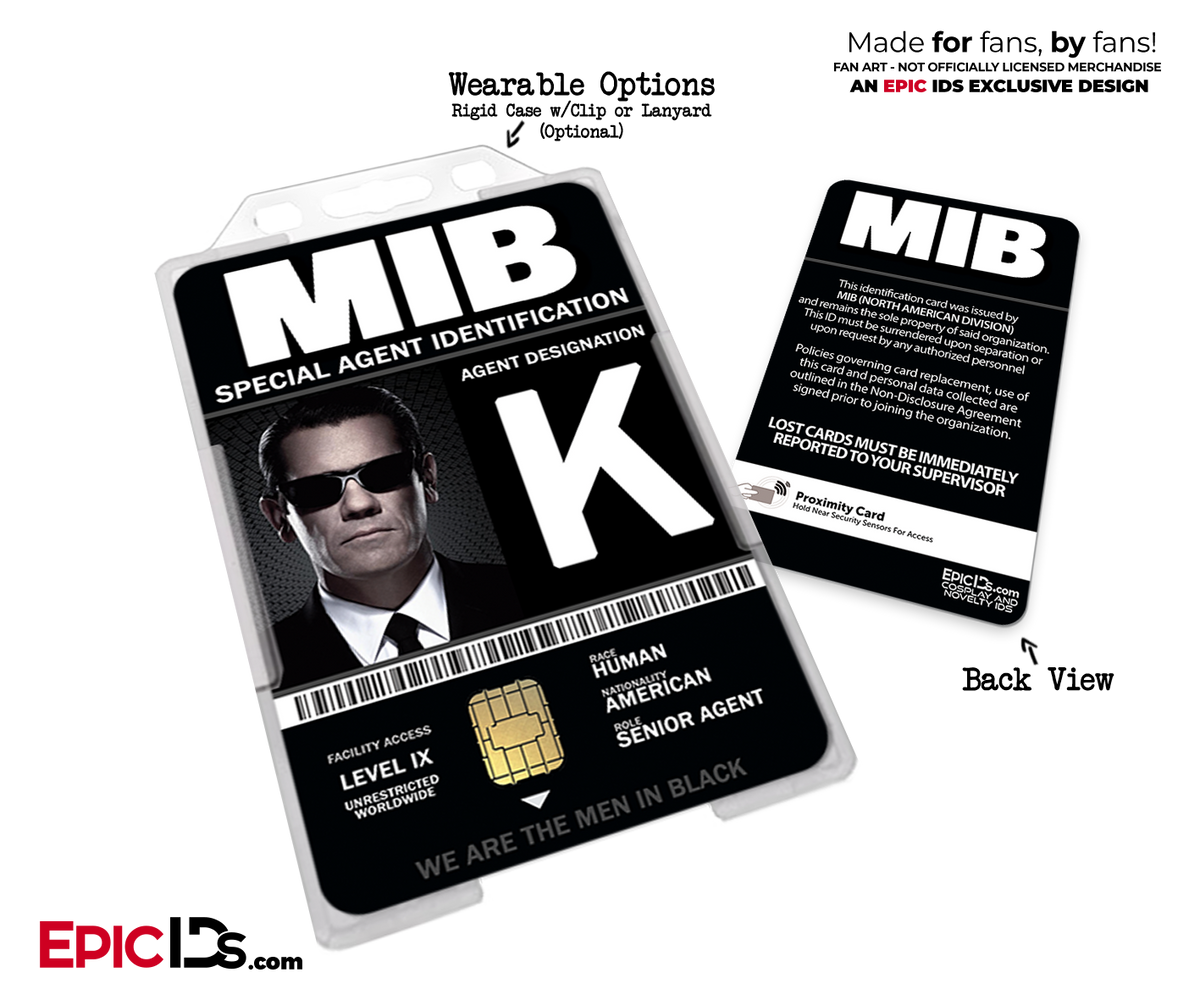 Special Agent &#39;MIB - Men In Black&#39; Cosplay Name Badge [Movie Characters] - Epic IDs