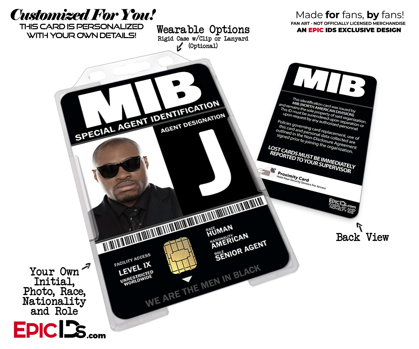 Special Agent 'MIB - Men In Black' Cosplay Name Badge [Photo Personalized] - Epic IDs